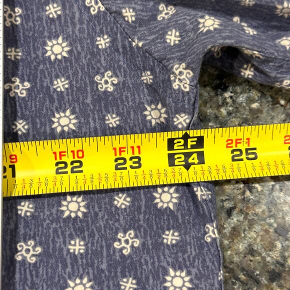 Campia Moda Shirt Men Size L Blue Beige All Over Print 100% Cotton Short Sleeves - Picture 6 of 7